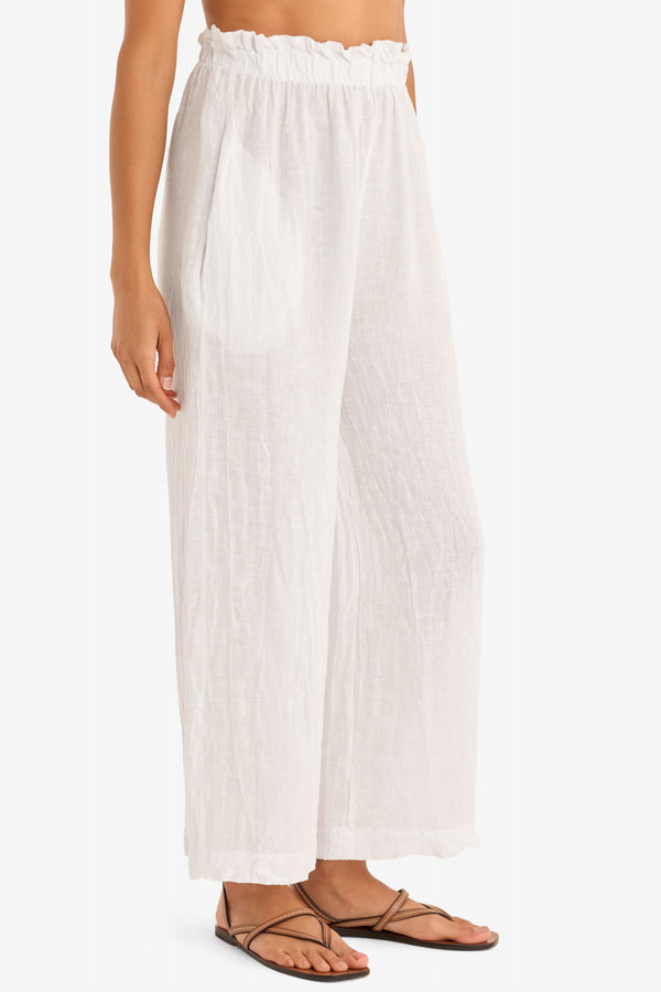 The Arches Linen Pant in White - Marché