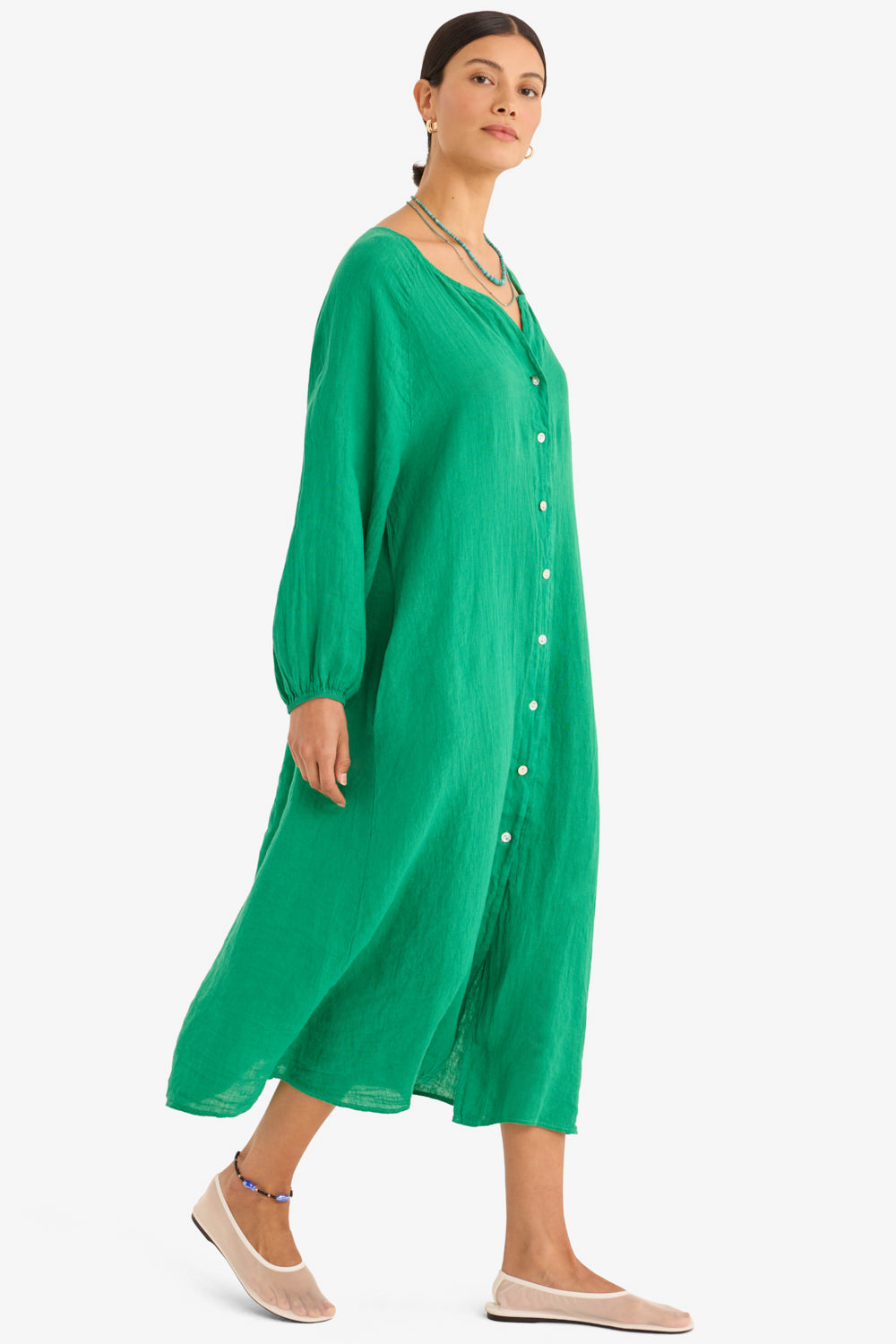 The Camille Dress in Emerald