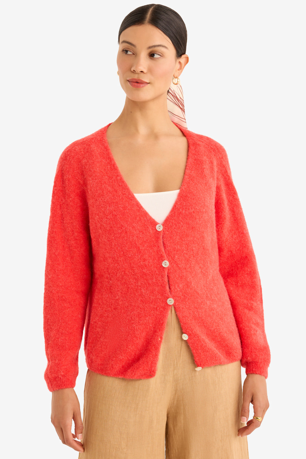 CHARLOTT 売れ筋商品|||シャルロット カーディガン アウター レディース Cardigans Red ジャガードカーディガン(M レッド): トップス｜Right-on公式