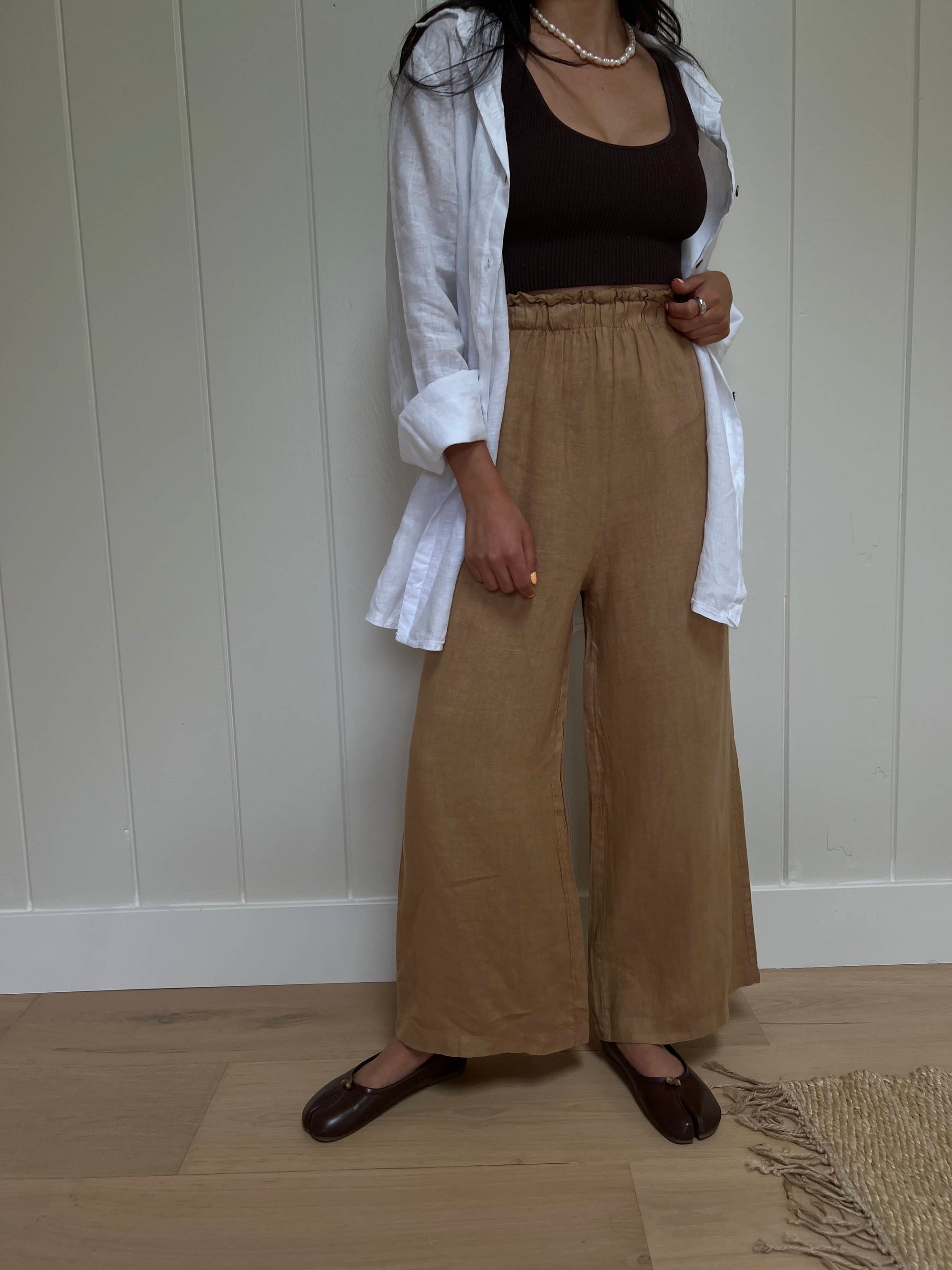 The Arches Linen Pant in Camello