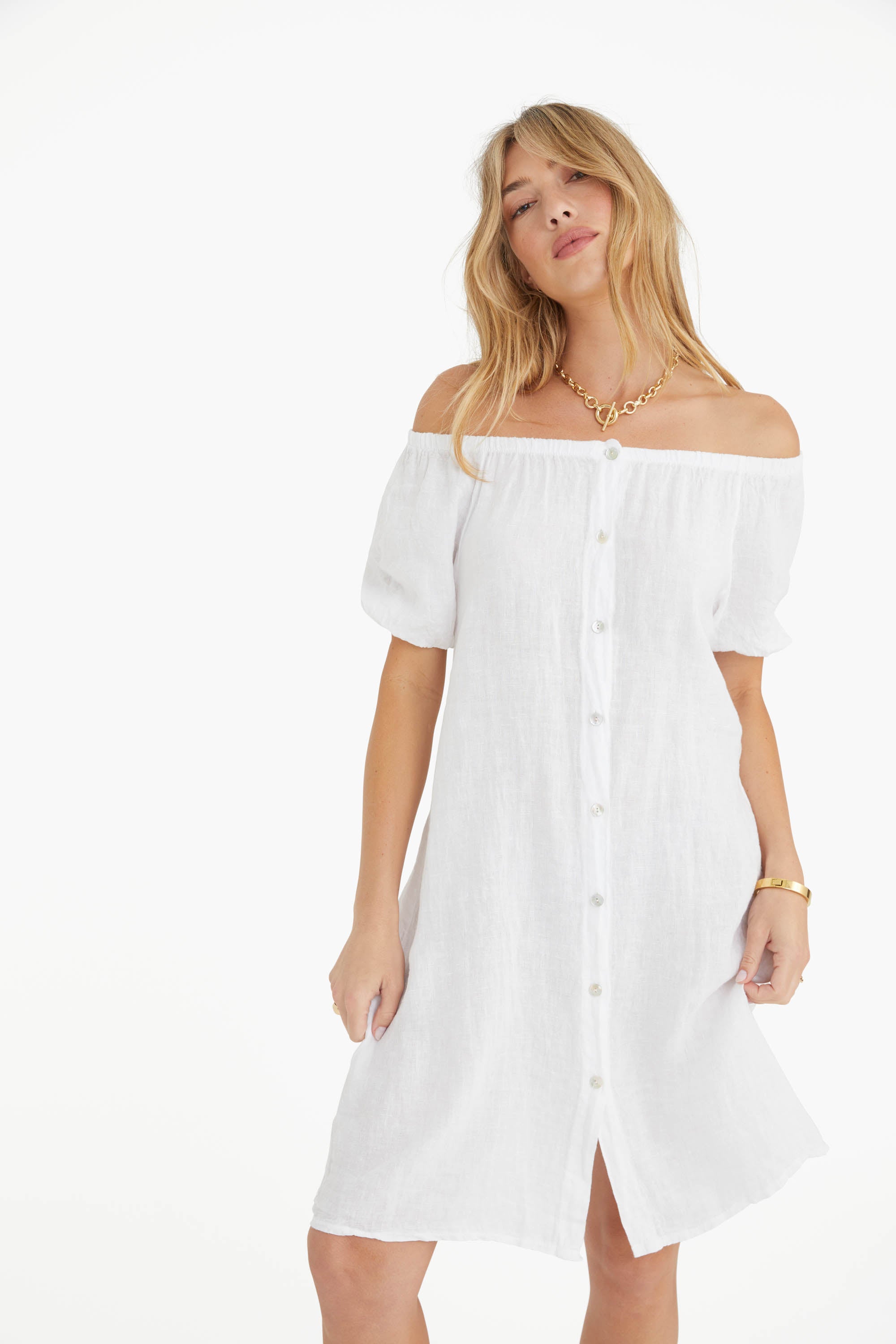antibes blanc linen dress The Antibes Linen Dress