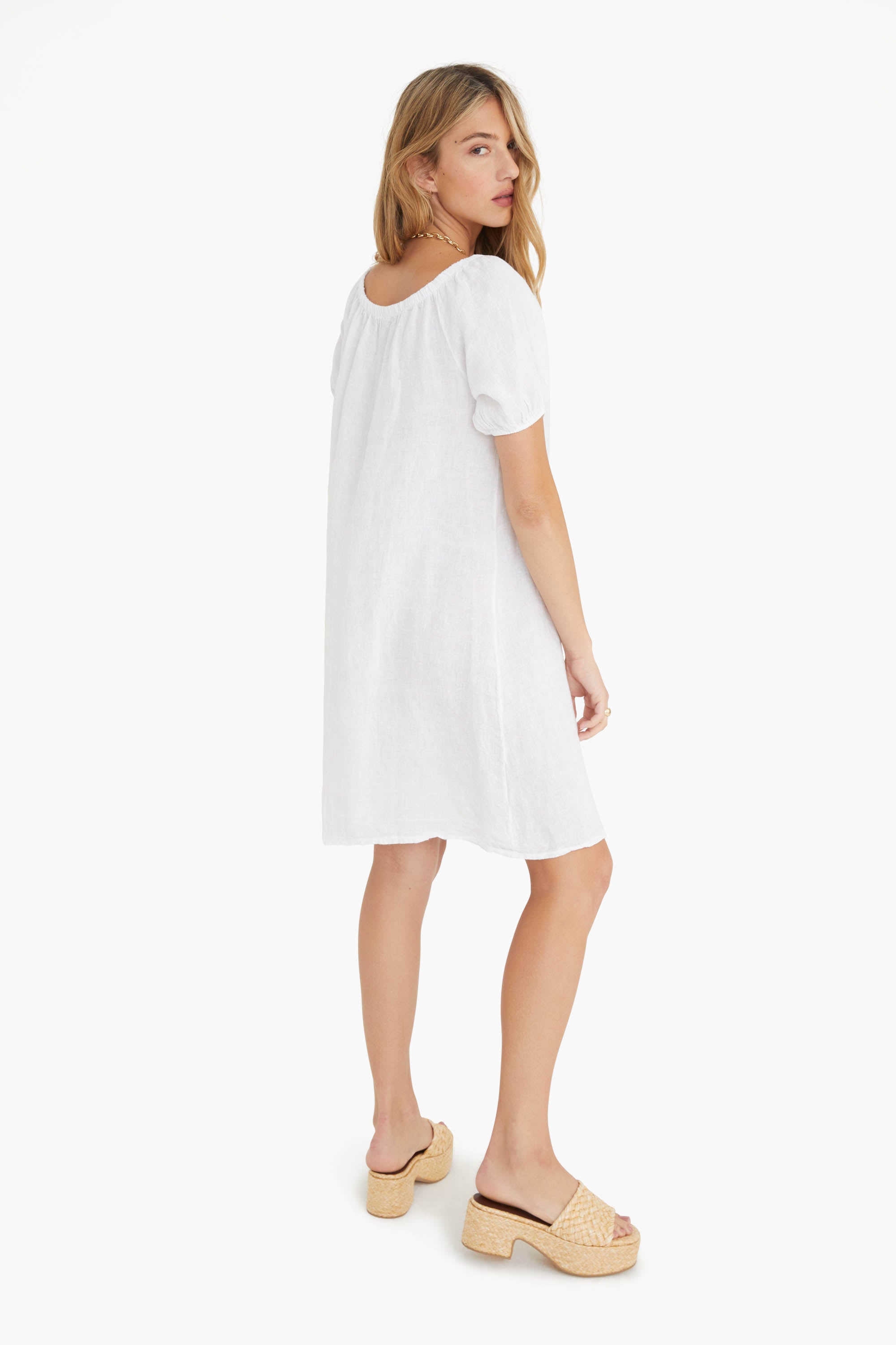 antibes blanc linen dress The Antibes Linen Dress