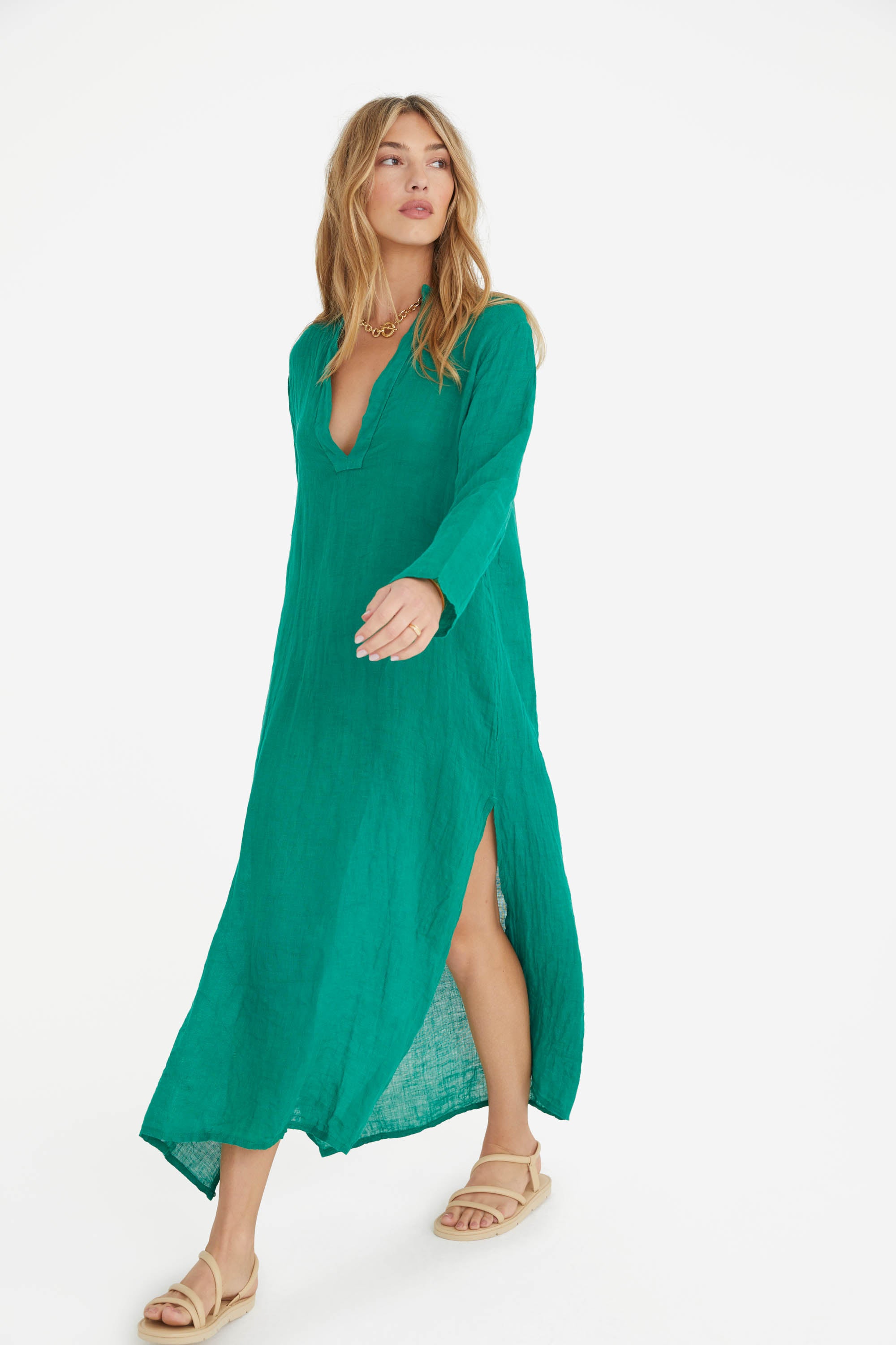 The Maxine Dress in Emerald