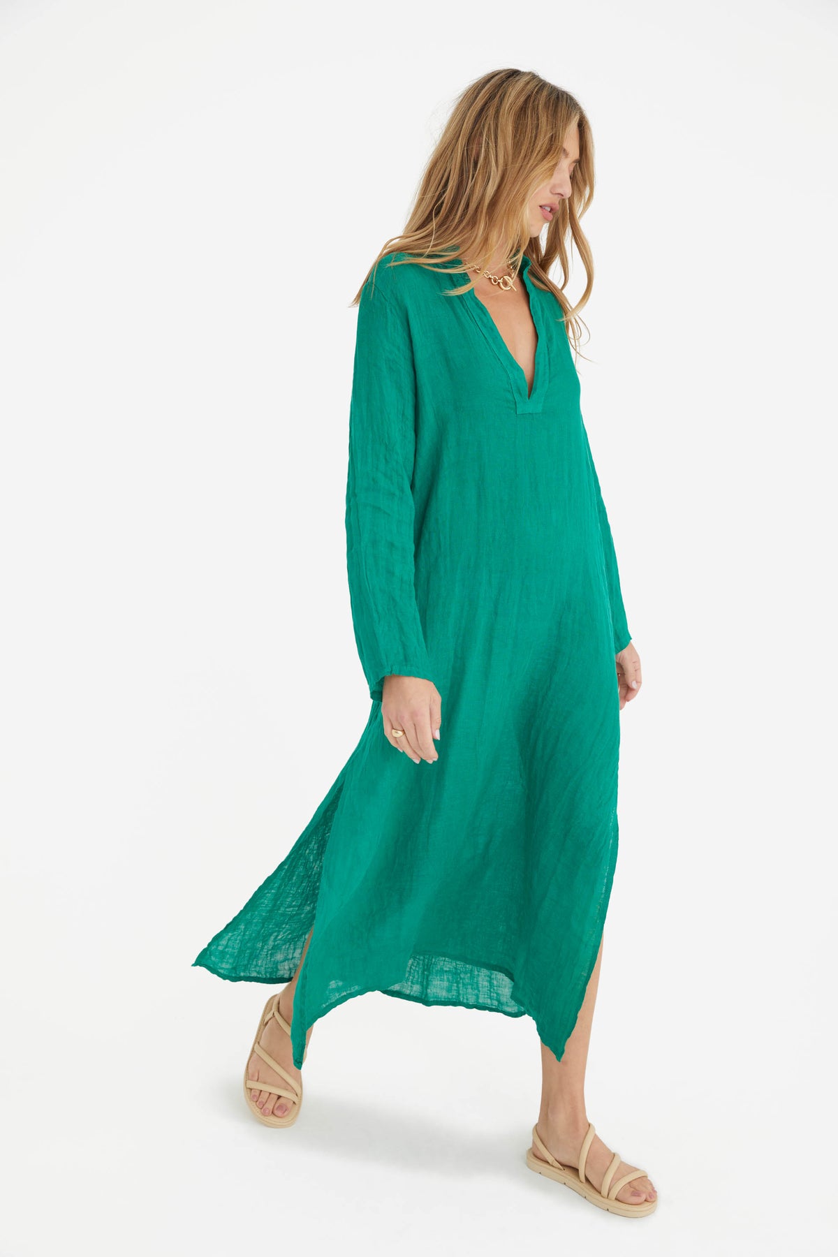 The Maxine Dress in Emerald