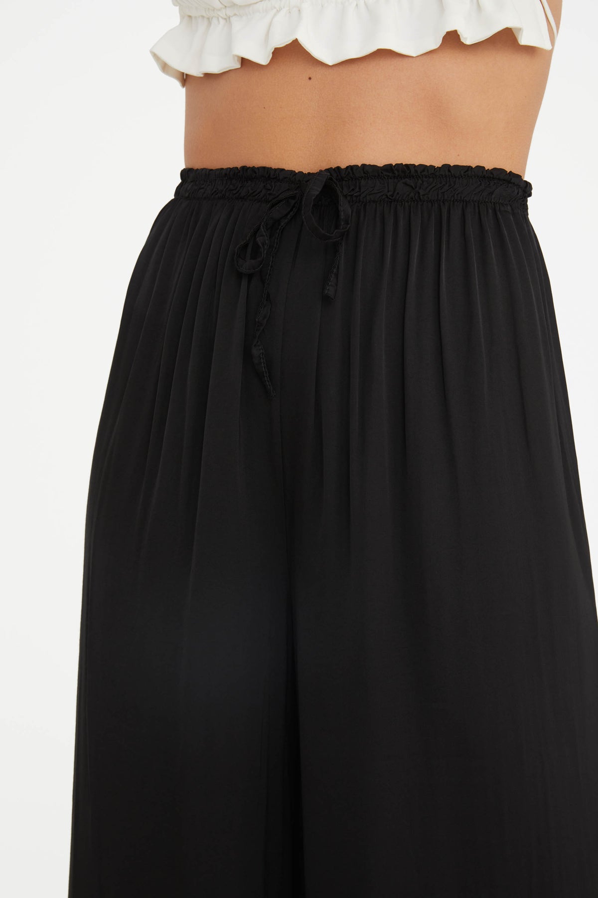 The Rising Satin Pants in Black