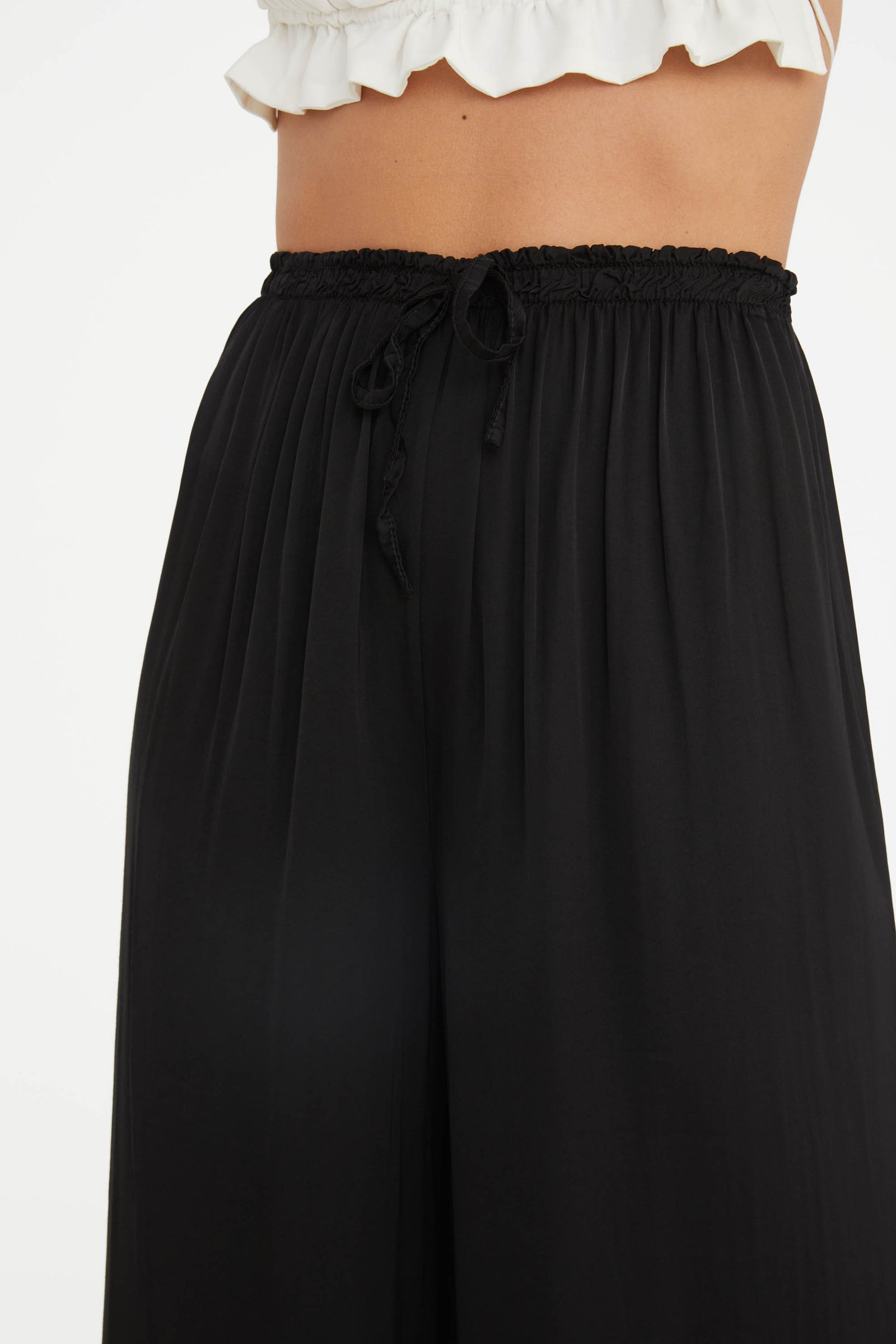 The Rising Satin Pants in Black