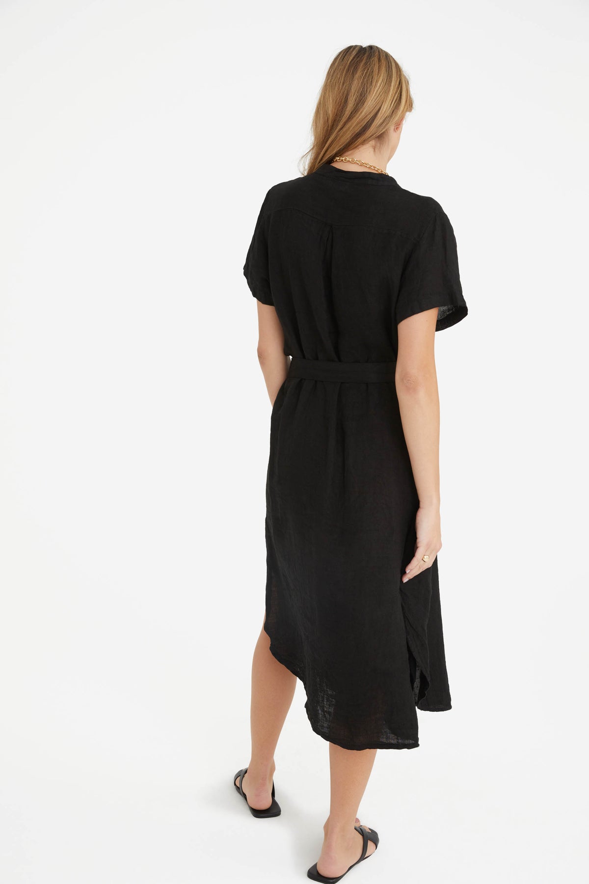 The Rosemary Linen Dress in Black March